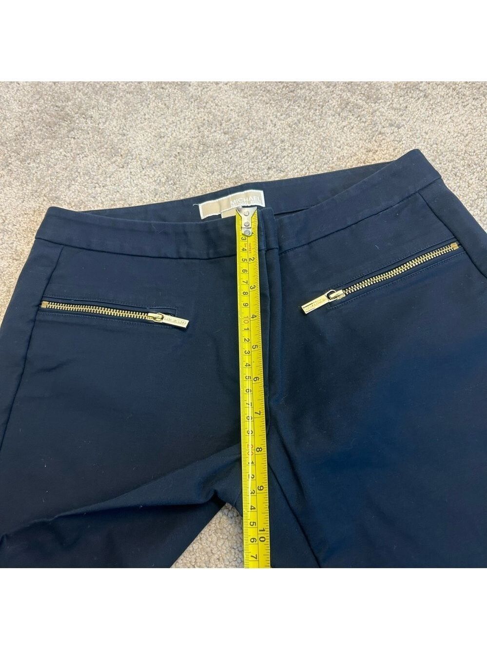 MICHAEL MICHAEL KORS Navy Blue Hutton Cotton-Blend slim fit ankle pants Sz 6 - Picture 11 of 14